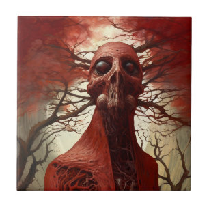 Alien Creature Sci-fi Horror Art Tile