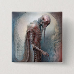 Alien Creature Science Fiction 2 Inch Square Button