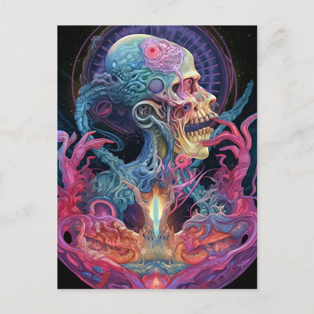 Alien Creature Surreal Horror Art Postcard (Front)