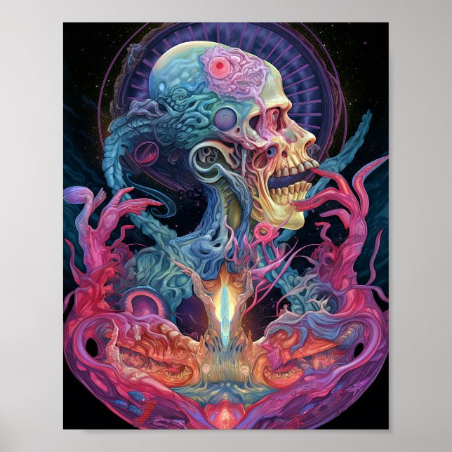 Alien Creature Surreal Horror Art Poster (Front)