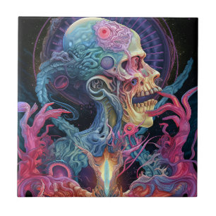 Alien Creature Surreal Horror Art Tile