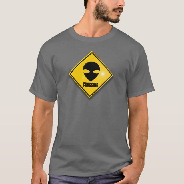 Alien Crossing Dark Apparel T-Shirt (Front)