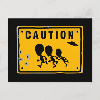 Alien Crossing Sign Postcard