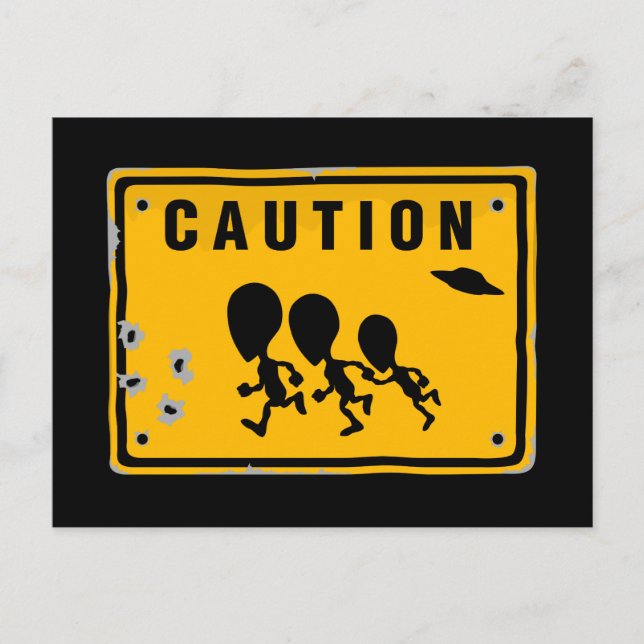 Alien Crossing Sign Postcard (Front)