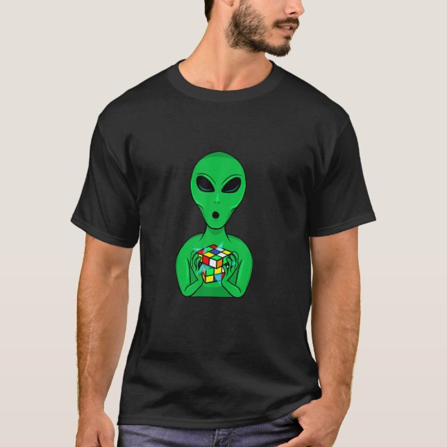 ALIEN CUBE - For Those Who Solve A Cube T-Shirt (Front)