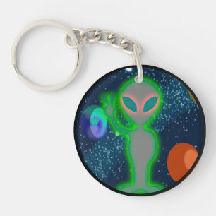 Alien d'espace rougeoyant masqué de paix