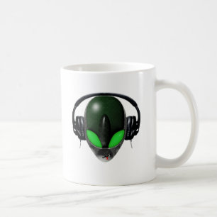 Alien DJ Music Lover - Reptile Green Coffee Mug