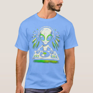Alien DJ Music Mier Fun Etraterrestrial Music Love T-Shirt