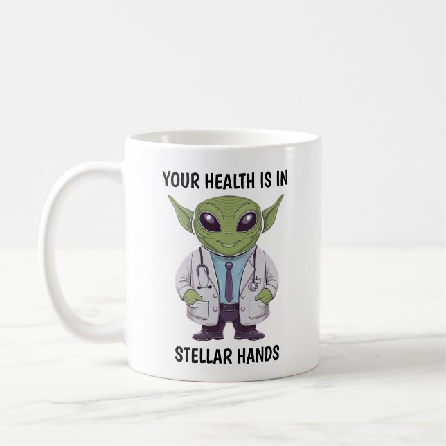 Alien Doctor Coffee Mug (Left)