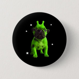 Alien Dog Meme Retro Silly Dog Vintage Space Bble  2 Inch Round Button