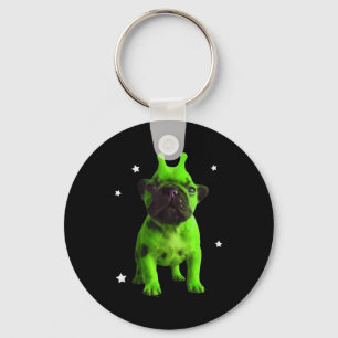 Alien Dog Meme Retro Silly Dog Vintage Space Bble  Keychain