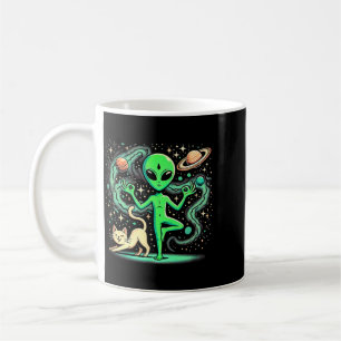 Alien Doing A Yoga - Yoga Pose - Space - Plankton Coffee Mug