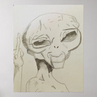 Alien drawing Paul Poster
