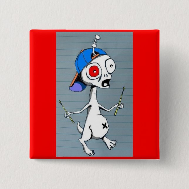 Alien Drummer Button (Front)