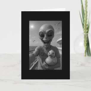 Alien Duck Cruise Holiday – Funny Alien Duck Card
