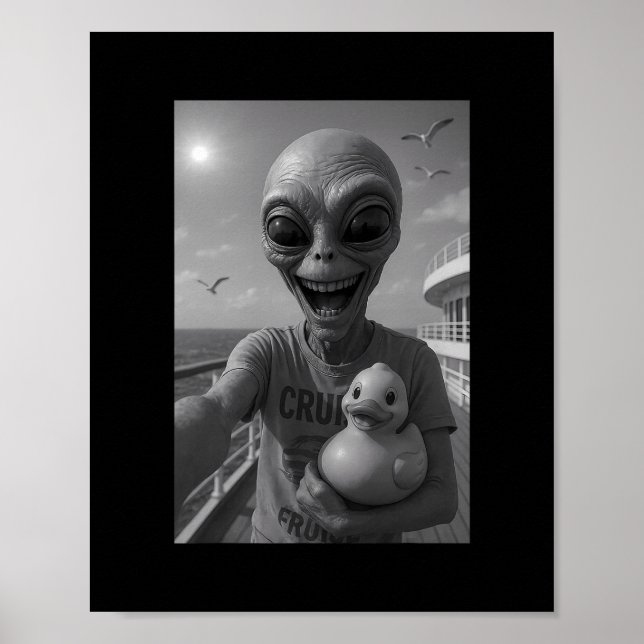 Alien Duck Cruise Holiday – Funny Alien Duck  Poster (Front)