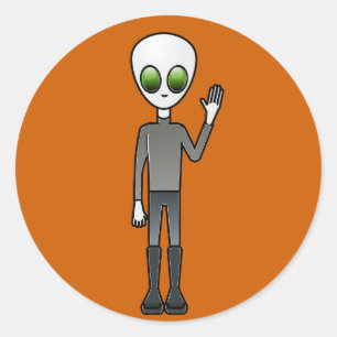 Alien Dude Classic Round Sticker