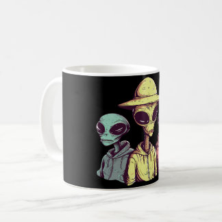 Alien Duo Coffee Mug – Retro Sci-Fi