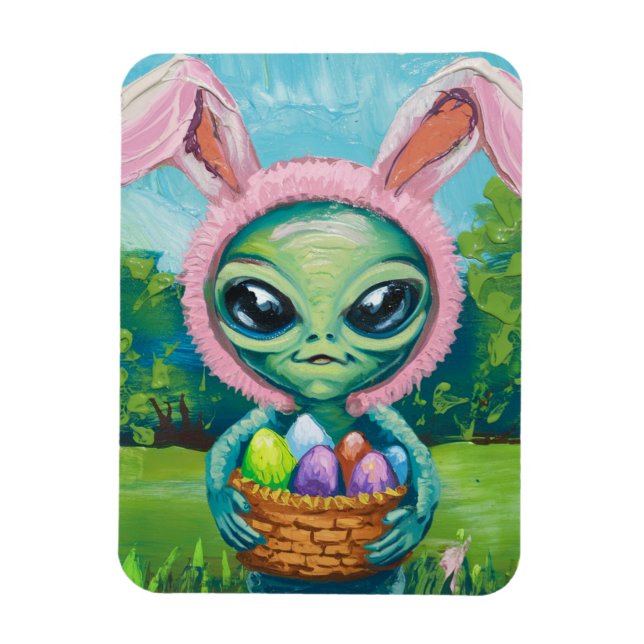 Alien Easter Bunny Magnet (Vertical)