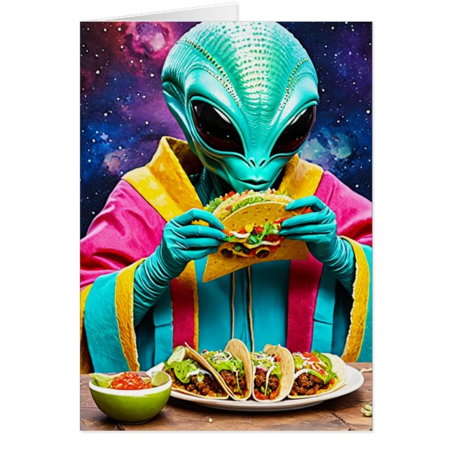 Alien Eating Tacos All Occassions (Front)