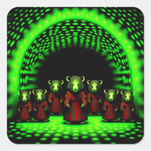 Alien Emissary's Coming Through Portal  Square Sticker