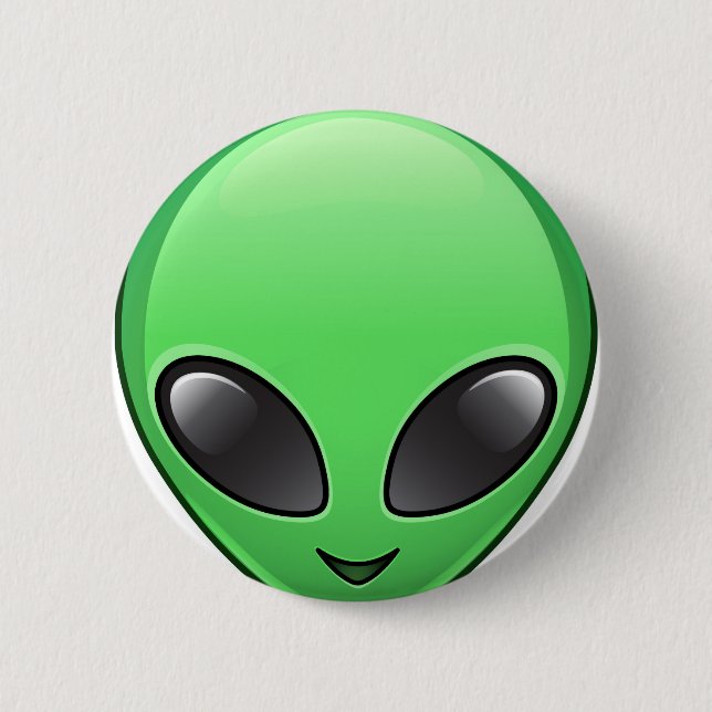 alien emoji 2 inch round button (Front)