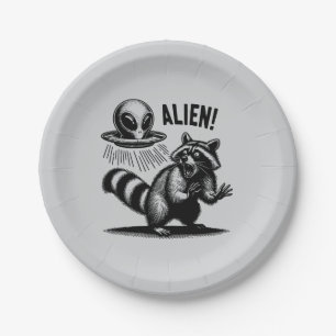 Alien Encounter, Scared Raccoon  Paper Plate