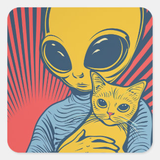 Alien Encounters: Pop Art Tribute with Friendship Square Sticker