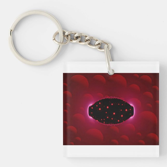 Alien Energy Source With Background Spheres Keychain (Front)