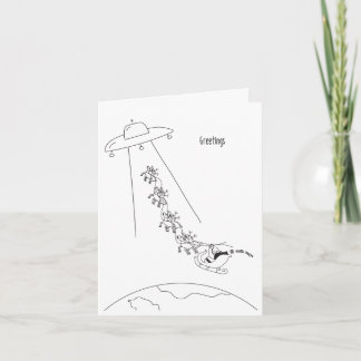 Alien enlèvement de la carte de Noël du Père Noël