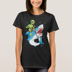 Alien équitation Shark T-shirt UFO Femmes Hommes E