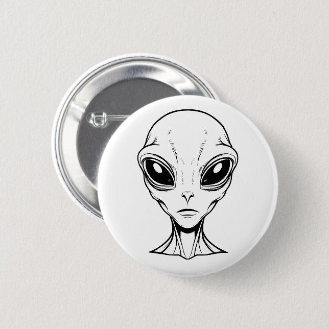 Alien Face  2 Inch Round Button (Front & Back)