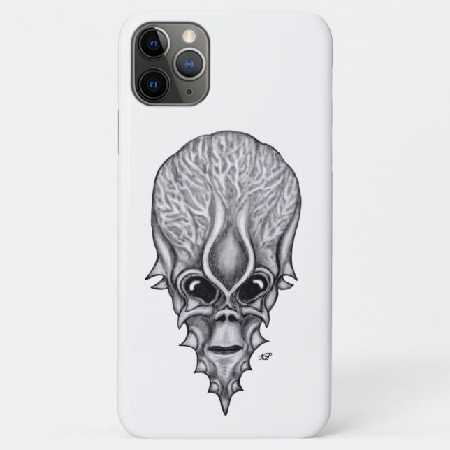 Alien Face , African Skull Facial Reconstruction Case-Mate iPhone Case (Back)