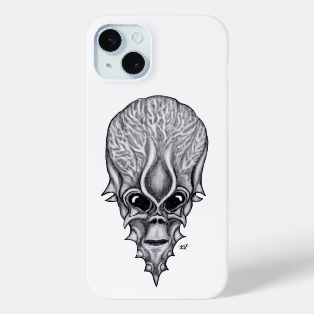 Alien Face , African Skull Facial Reconstruction Case-Mate iPhone Case (Back)