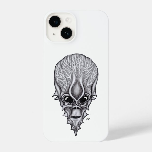 Alien Face , African Skull Facial Reconstruction iPhone Case (Back)
