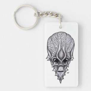 Alien Face , African Skull Facial Reconstruction Keychain