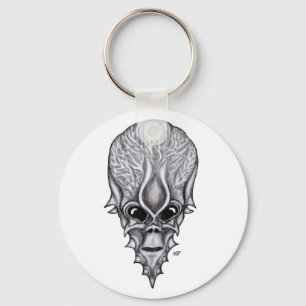 Alien Face , African Skull Facial Reconstruction Keychain