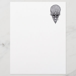 Alien Face , African Skull Facial Reconstruction Letterhead