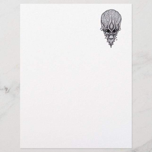 Alien Face , African Skull Facial Reconstruction Letterhead (Front)