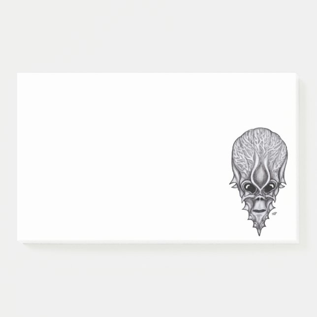 Alien Face , African Skull Facial Reconstruction Post-it Notes (Front)