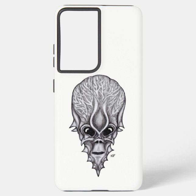 Alien Face , African Skull Facial Reconstruction Samsung Galaxy S21 Ultra Case (Back)