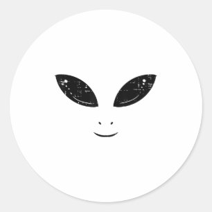 Alien Face Funny Costume Ufo Space Boys Girls Kids Classic Round Sticker