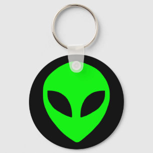 alien face green keychain