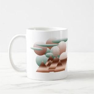 Alien face in abstract space art coffee mug
