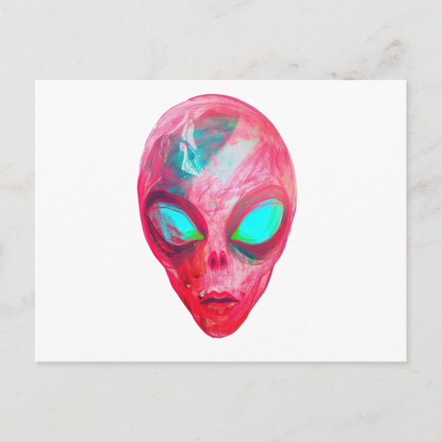 Alien face mask  postcard (Front)