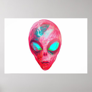 Alien face mask poster