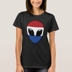 Alien Face Netherlands Holland Dutch Flag T-Shirt