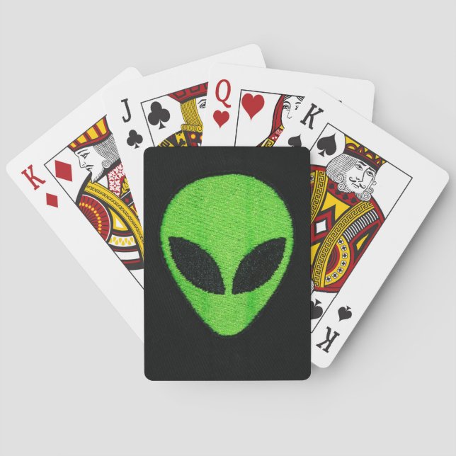 Alien Face Playing Cards. Cards (Back)