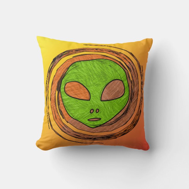 ALIEN FACE THROW PILLOW (Front)