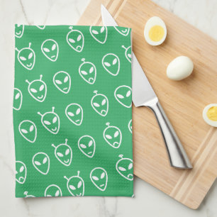 Alien Faces Kitchen Towel